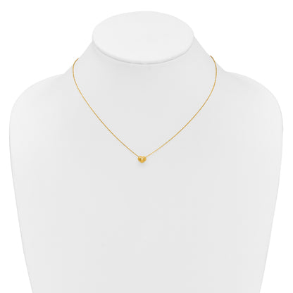 14k Madi K Small Hollow Heart 17 inch with 1 inch extender Necklace