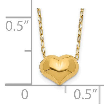 14k Madi K Small Hollow Heart 17 inch with 1 inch extender Necklace