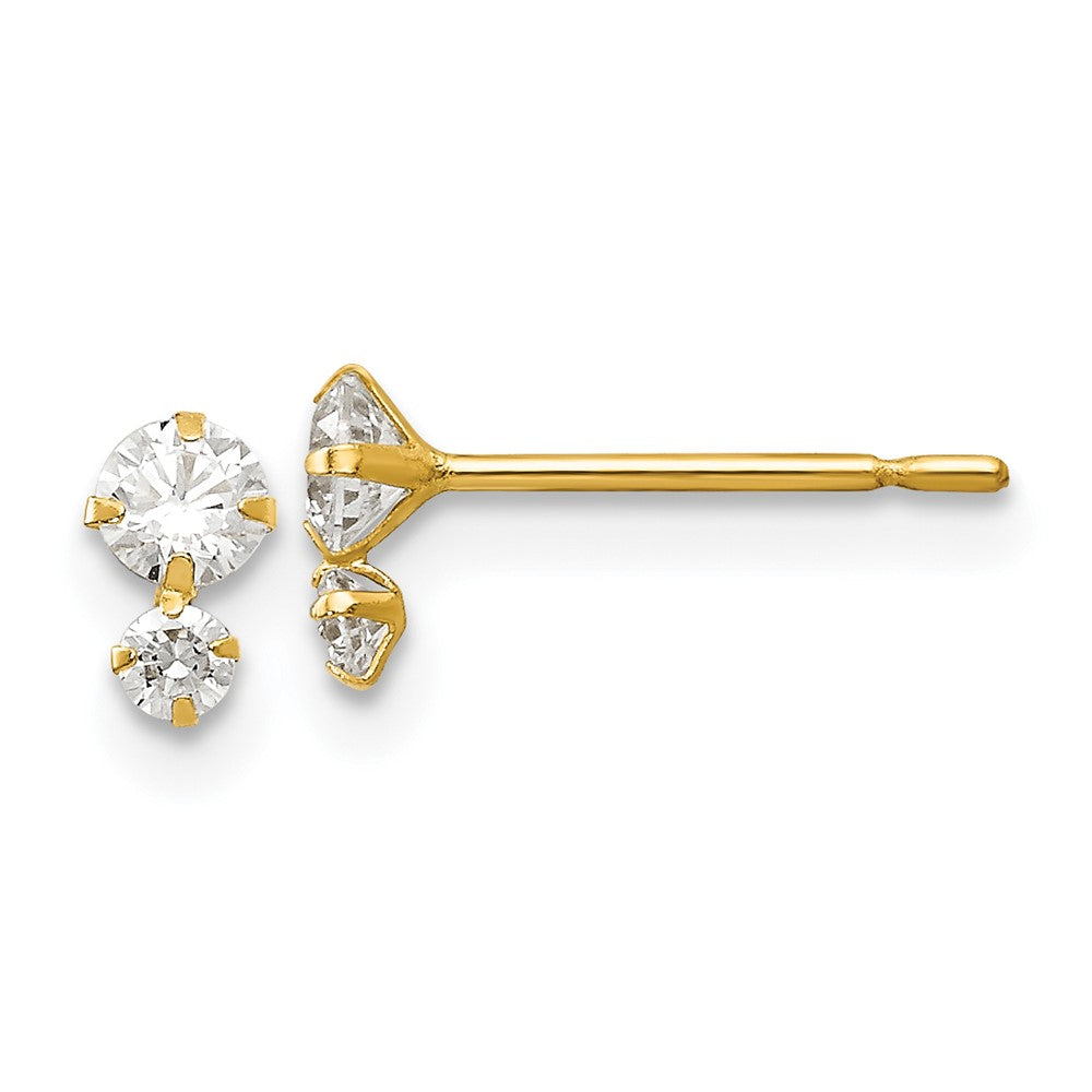 14k Madi K CZ Children's Post Earrings