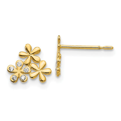 14k Madi K CZ Children's Flower Post Earrings