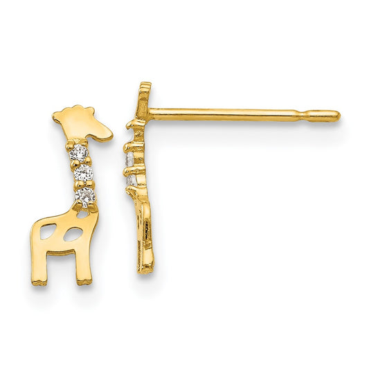 14k Madi K CZ Giraffe Post Earrings