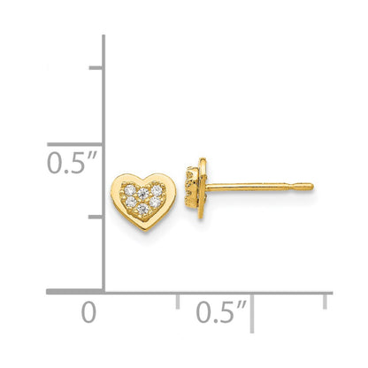 14k Madi K CZ Children's Heart Post Earrings