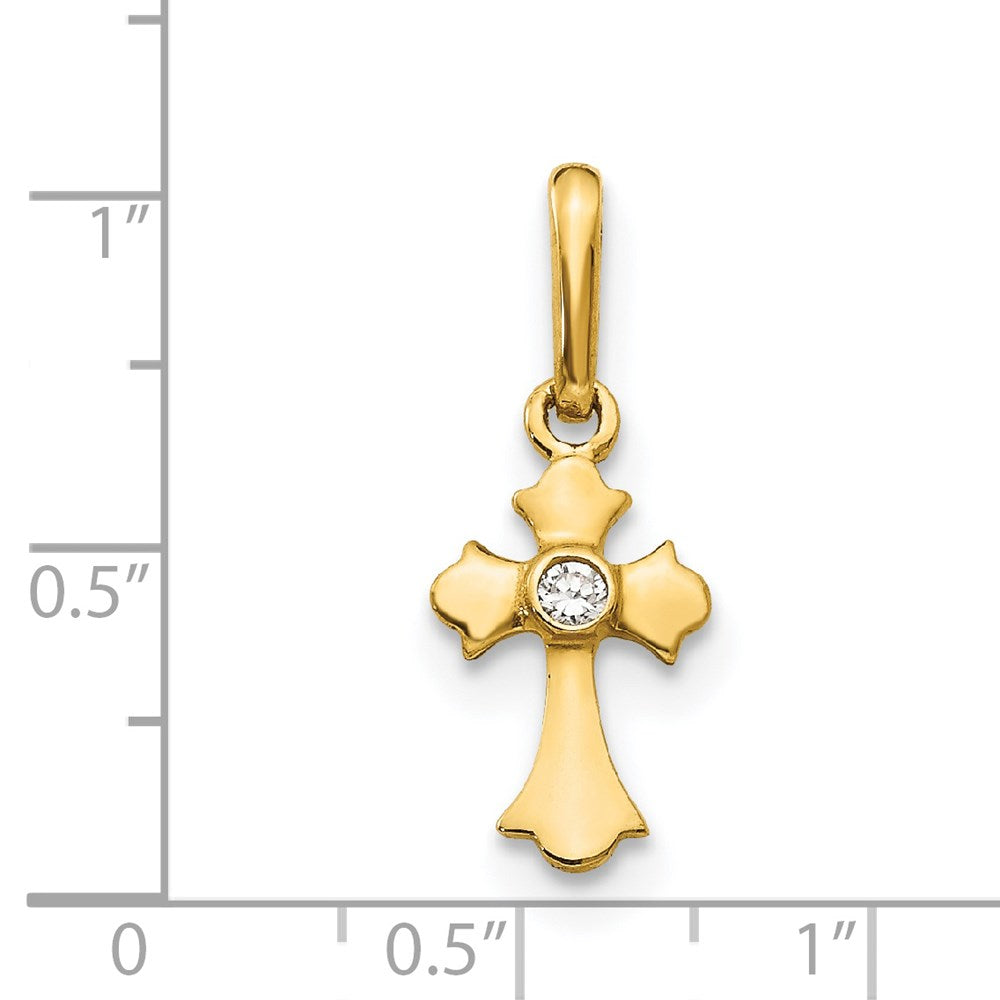 14k Madi K CZ Children's Cross Pendant