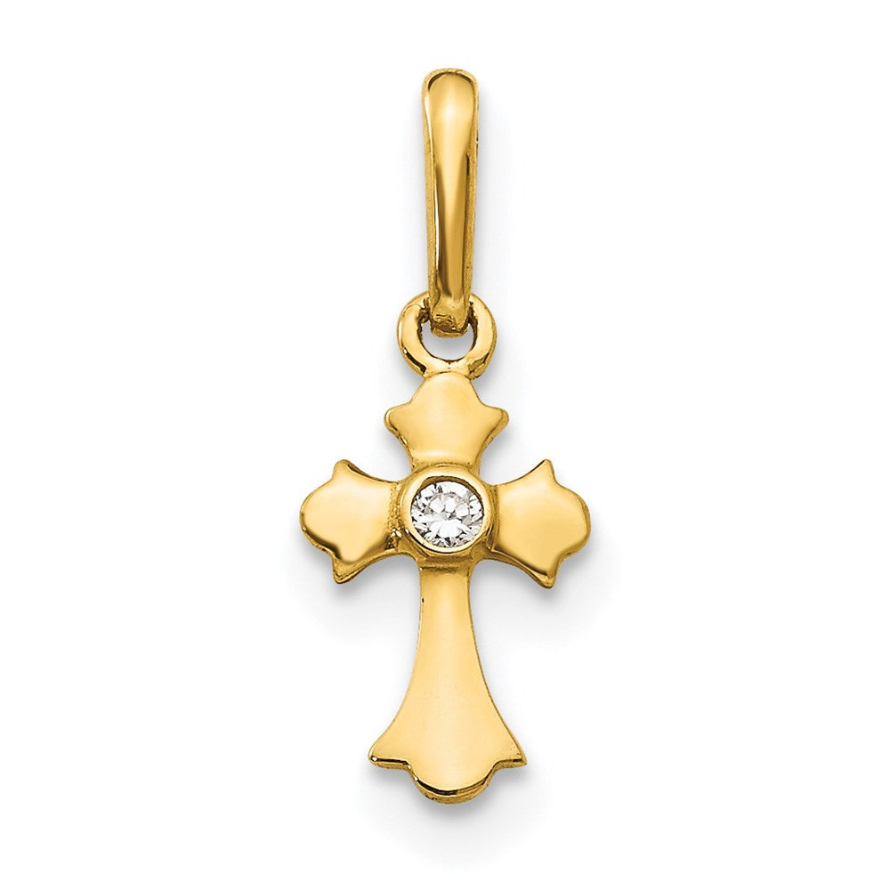 14k Madi K CZ Children's Cross Pendant