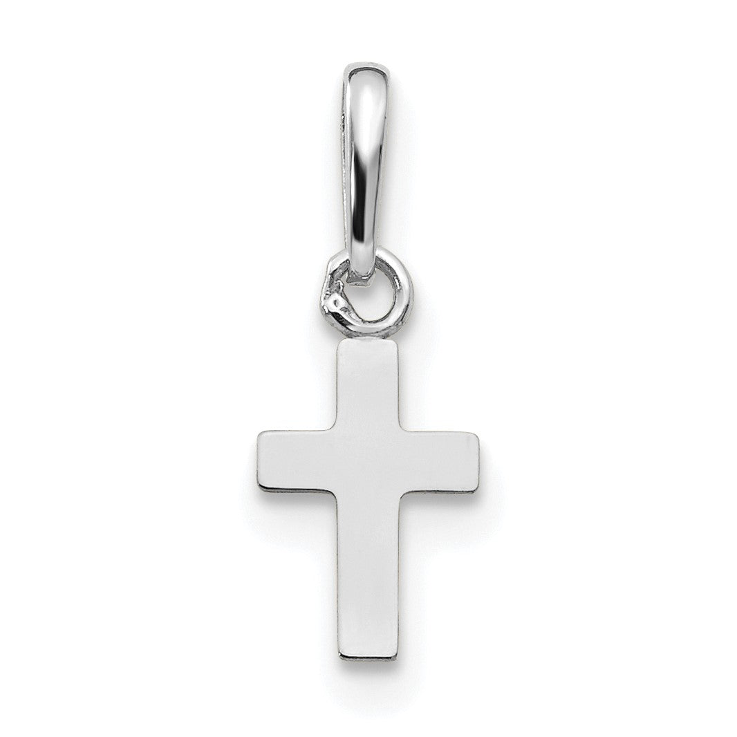 14k White Gold Madi K Cross Childrens Pendant