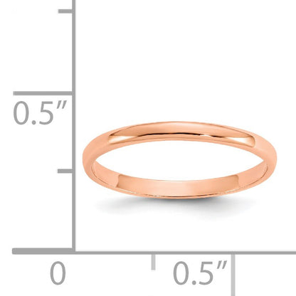 14K Rose Gold Madi K Polished 1mm Half Round Band Size 3 Baby / Childrens Ring
