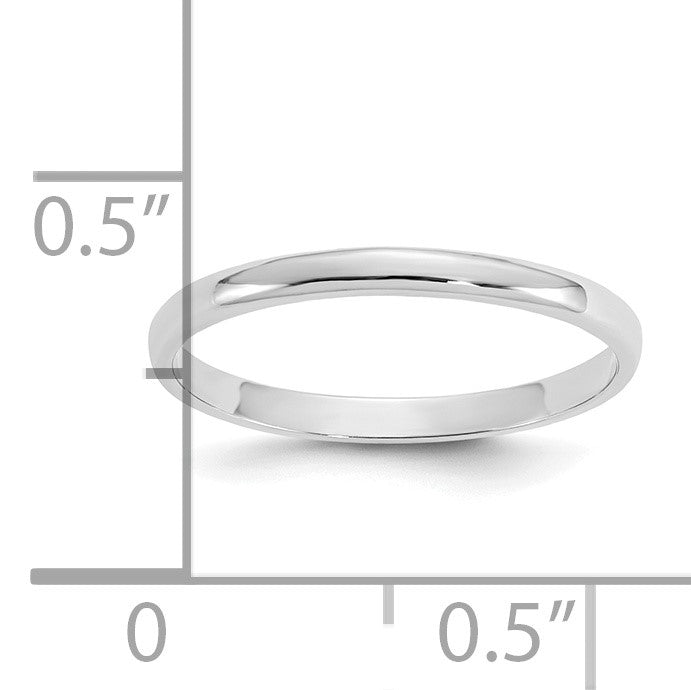 14K White Gold Madi K Polished 1mm Half Round Band Size 3 Baby / Childrens Ring