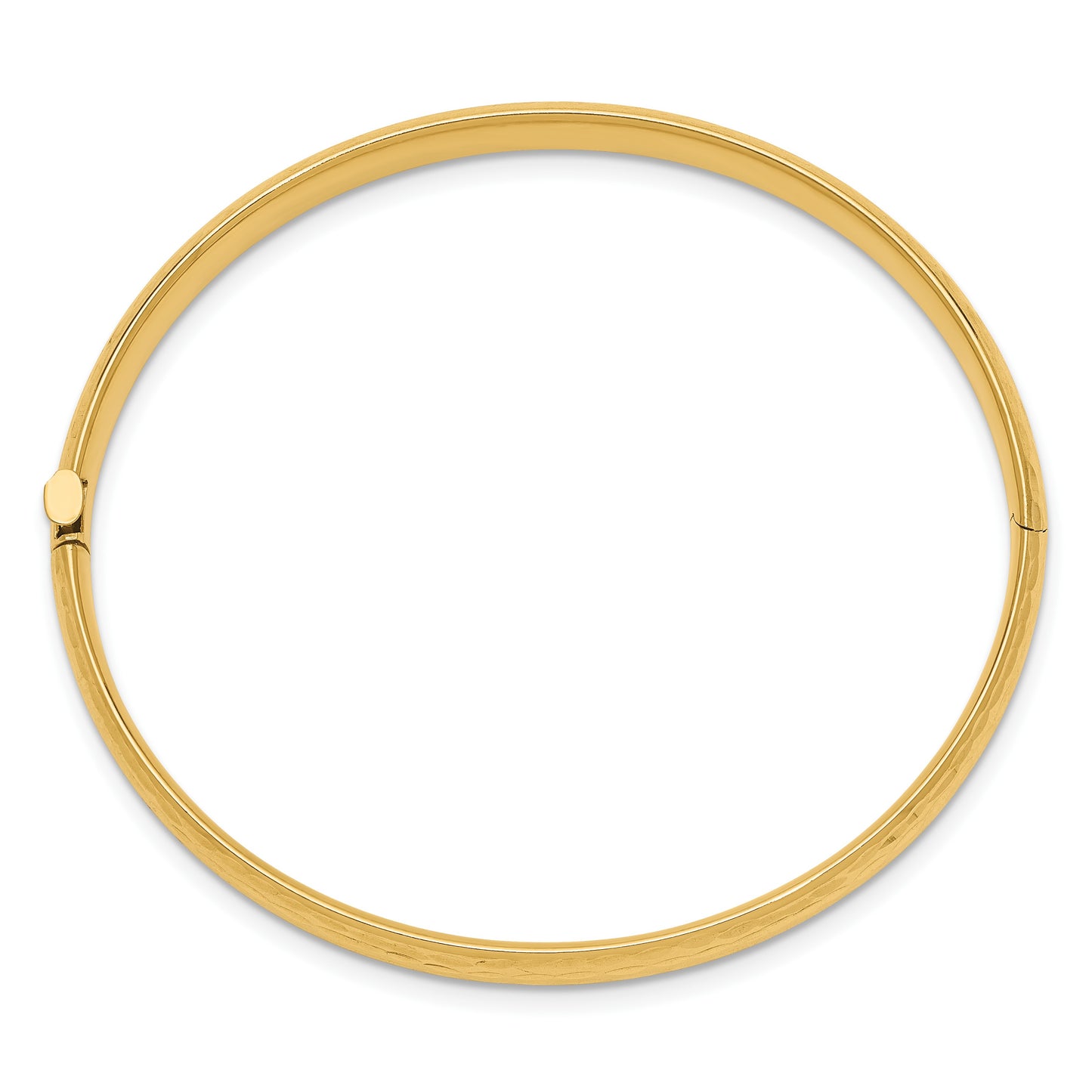 14k Madi K Kids Polished Diamond-cut 5mm Hinged Childs Bangle