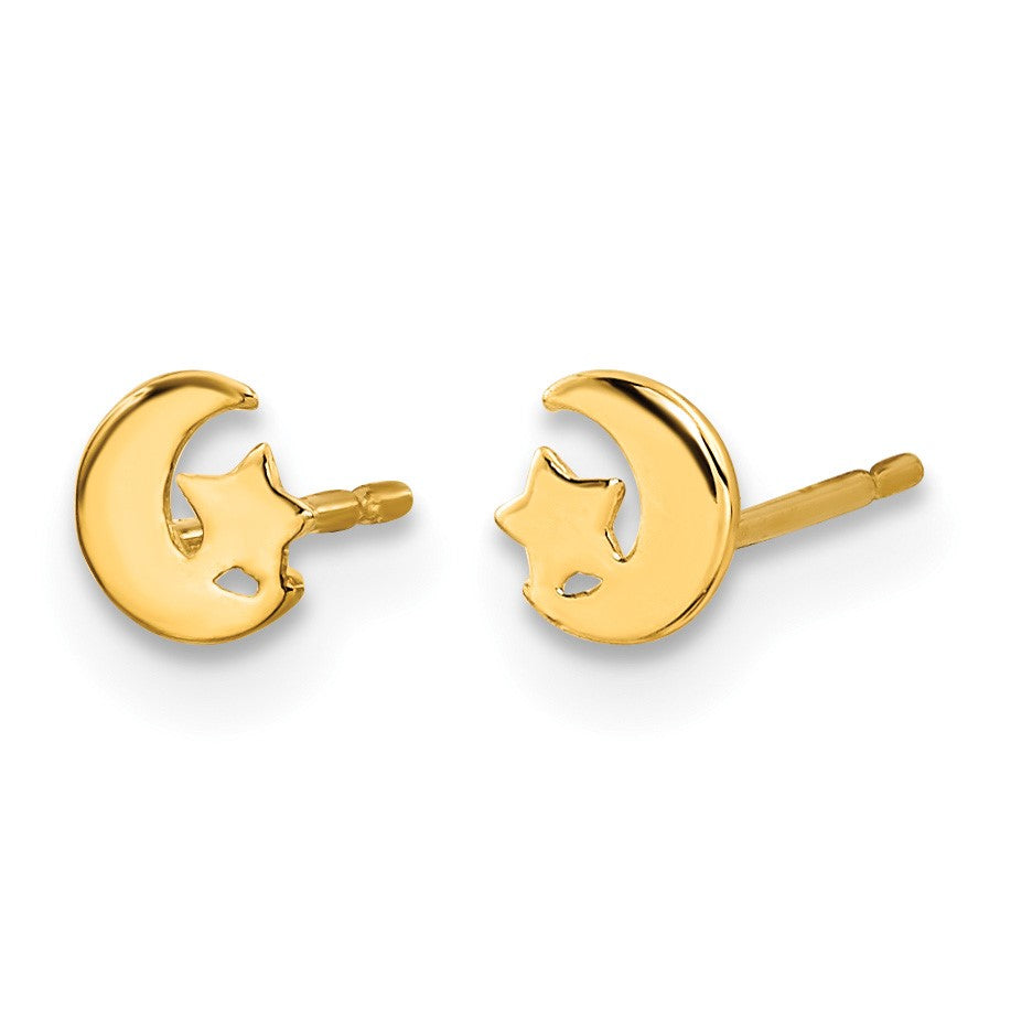 14k Madi K Kids Star and Moon Post Earrings