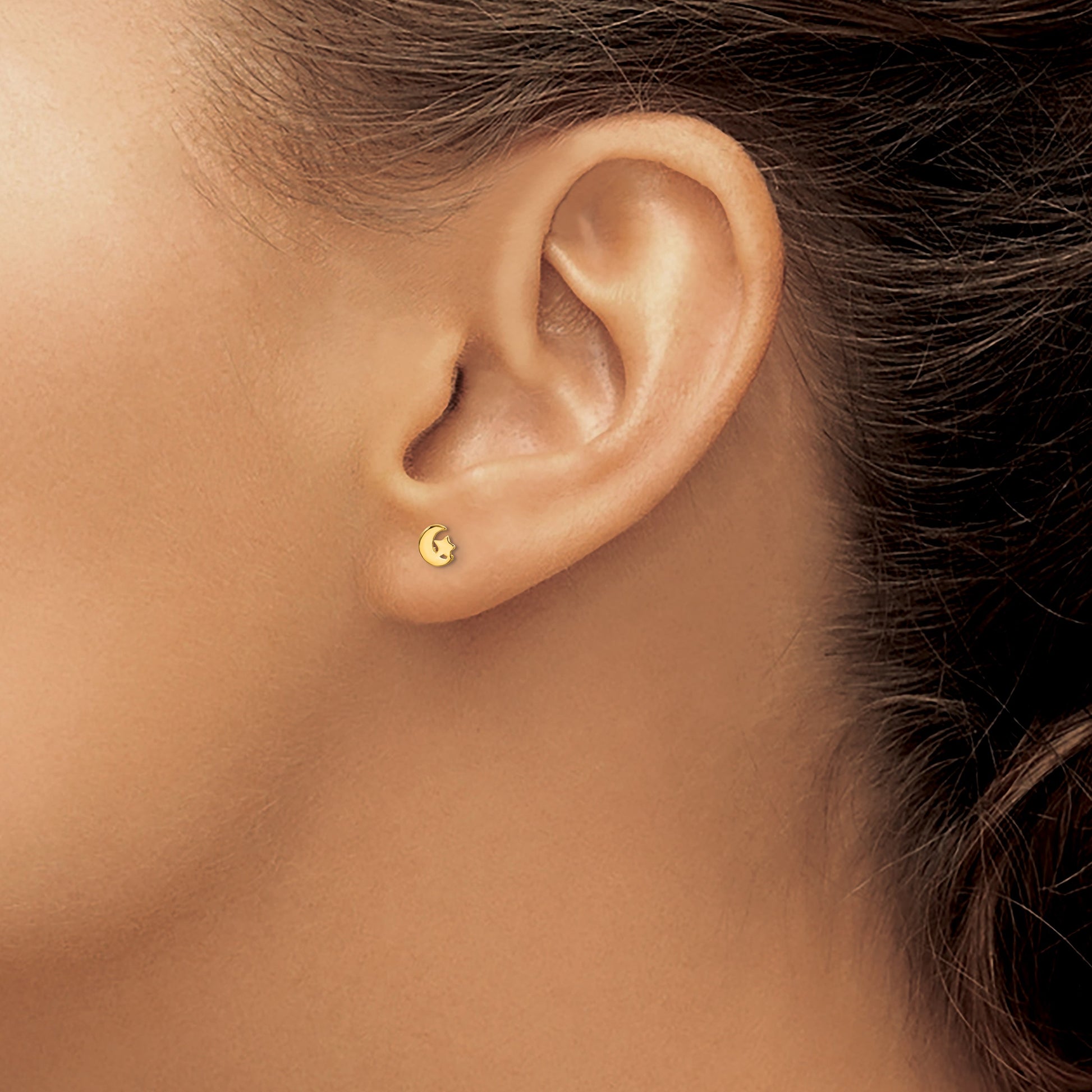 14k Madi K Kids Star and Moon Post Earrings