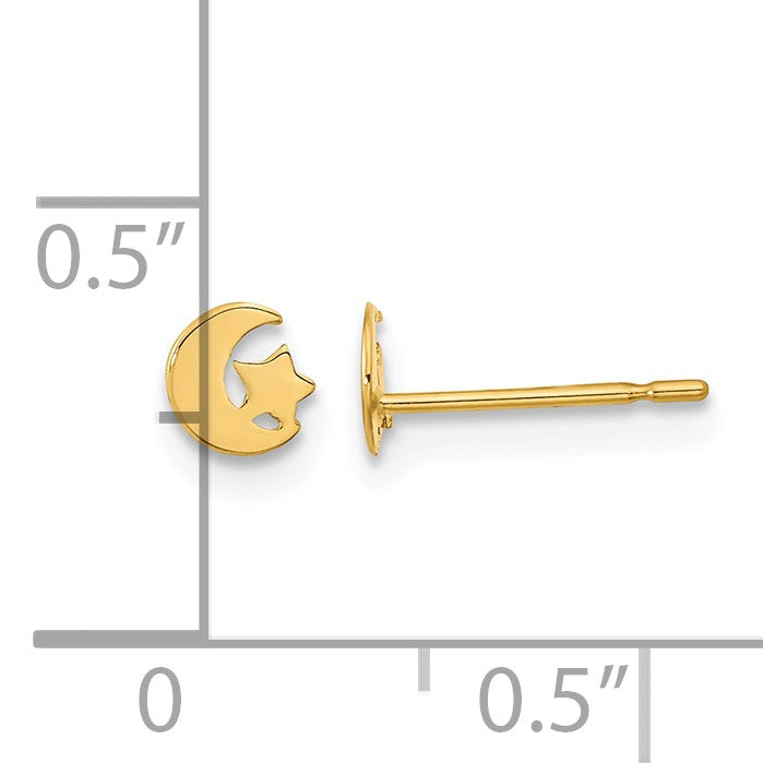 14k Madi K Kids Star and Moon Post Earrings
