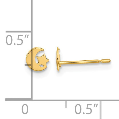 14k Madi K Kids Star and Moon Post Earrings