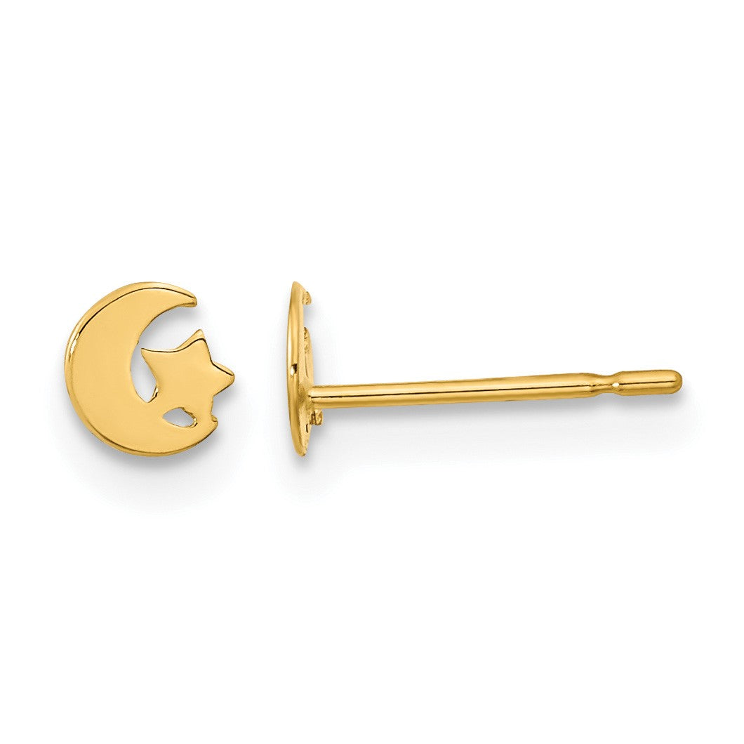 14k Madi K Kids Star and Moon Post Earrings