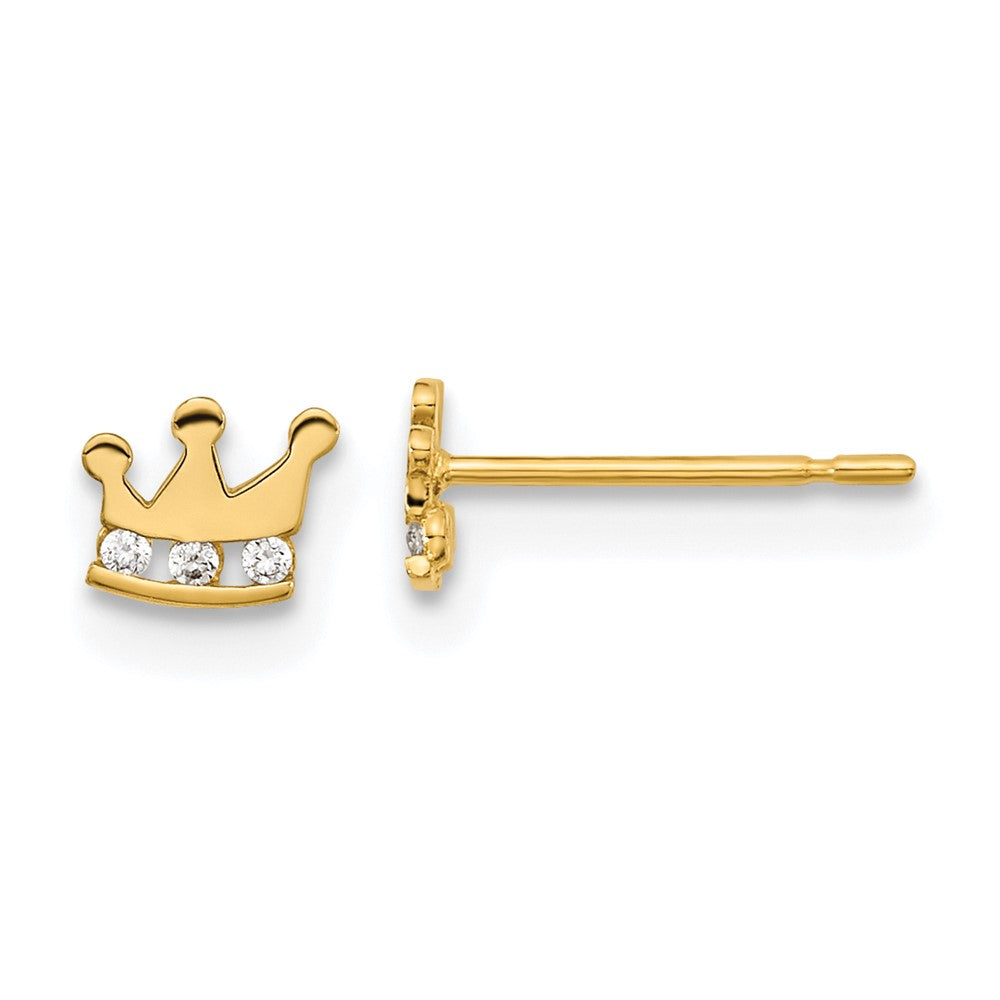 14k Madi K Kids CZ Crown Post Earrings