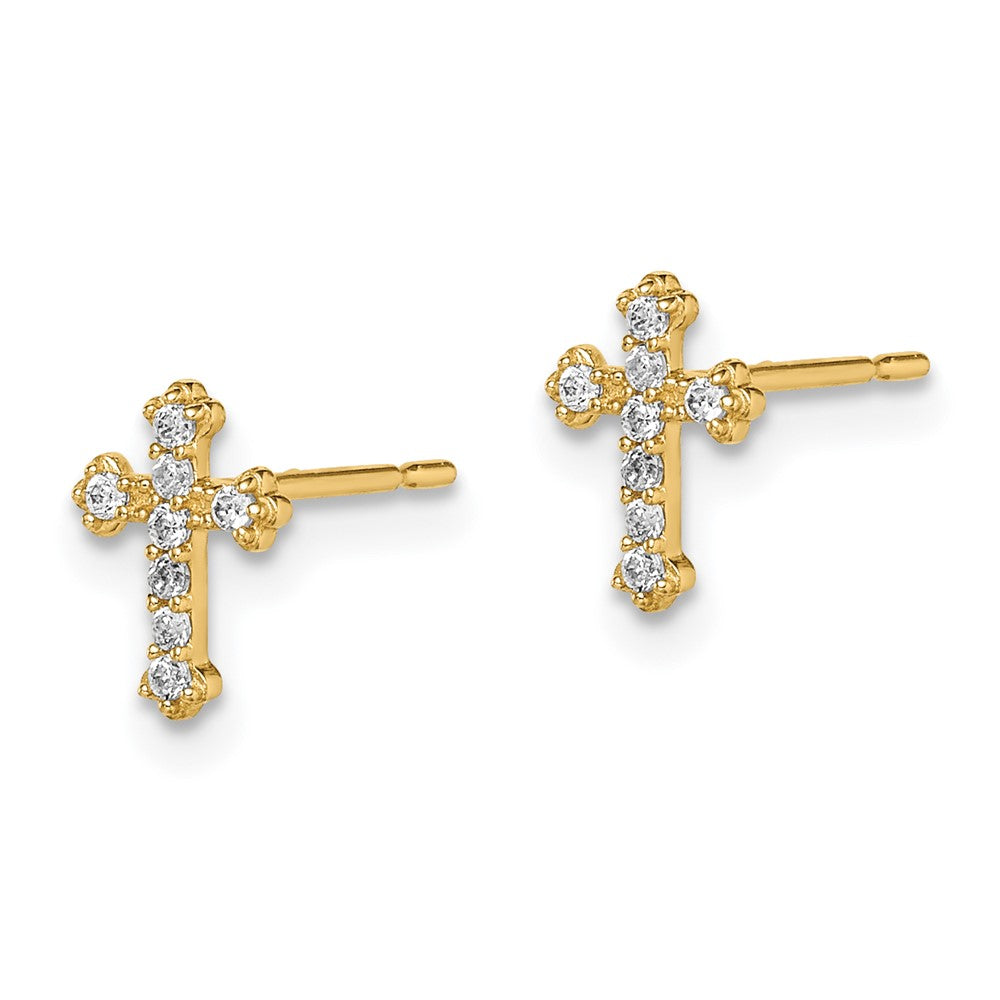 14k Madi K CZ Cross Post Earrings