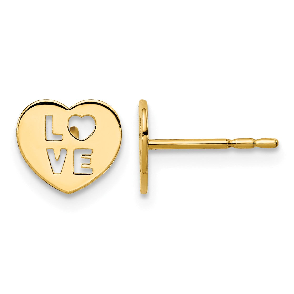 14k Madi K 7.00mm Love Heart Childrens Post Earrings