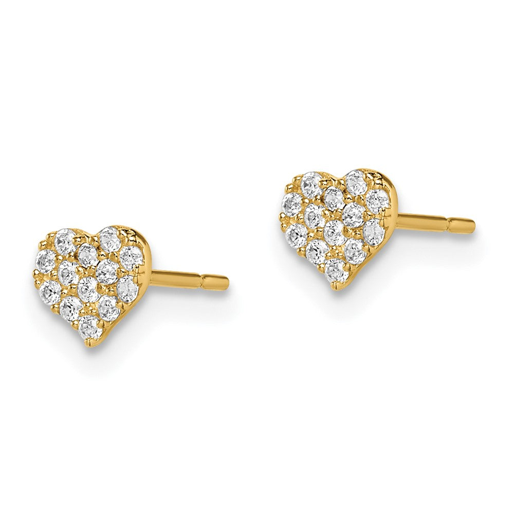 14k Madi K CZ Heart Post Earrings