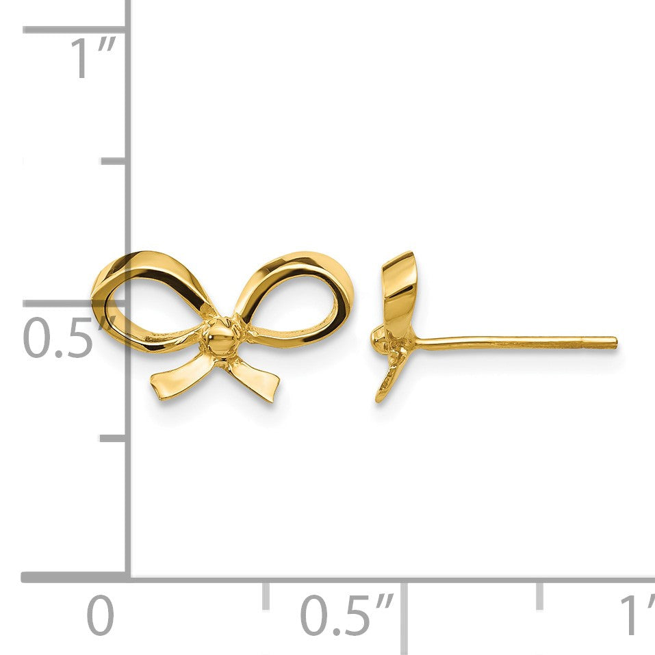 14k Polished Bow Post Earrings