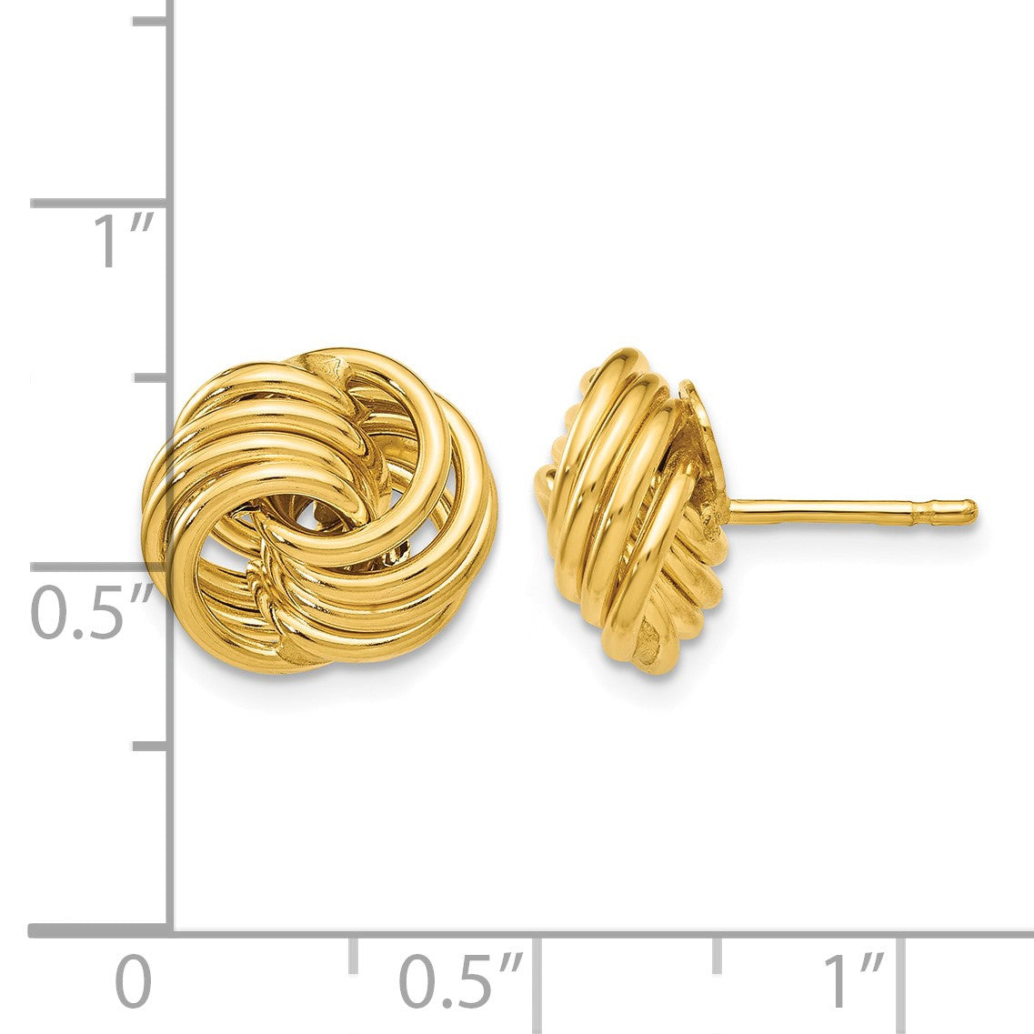 14k 11mm Polished Love Knot Post Earrings