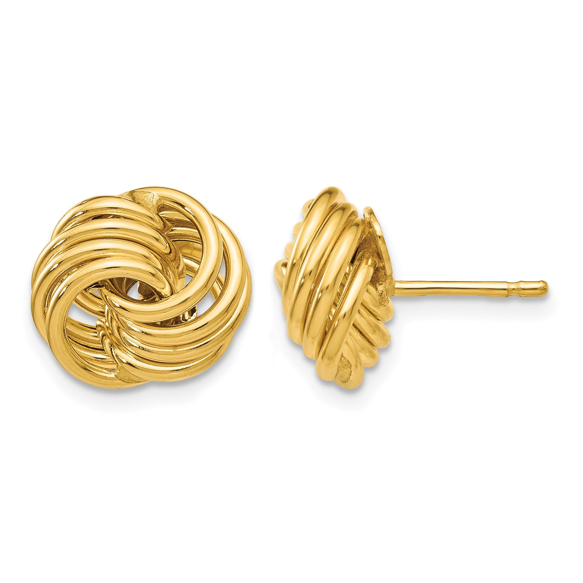 14k 11mm Polished Love Knot Post Earrings