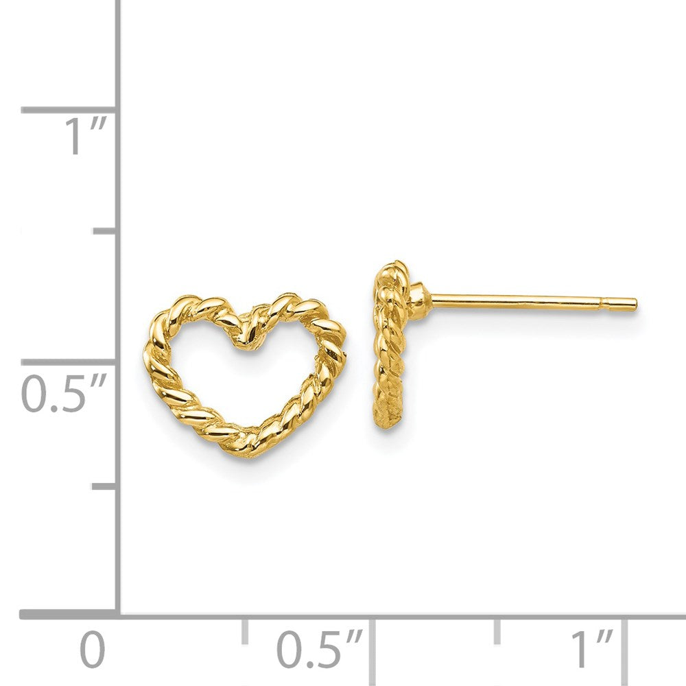 14k Heart Post Earrings