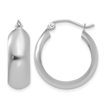 14k White Gold 7x21mm Polished Hoop Earrings