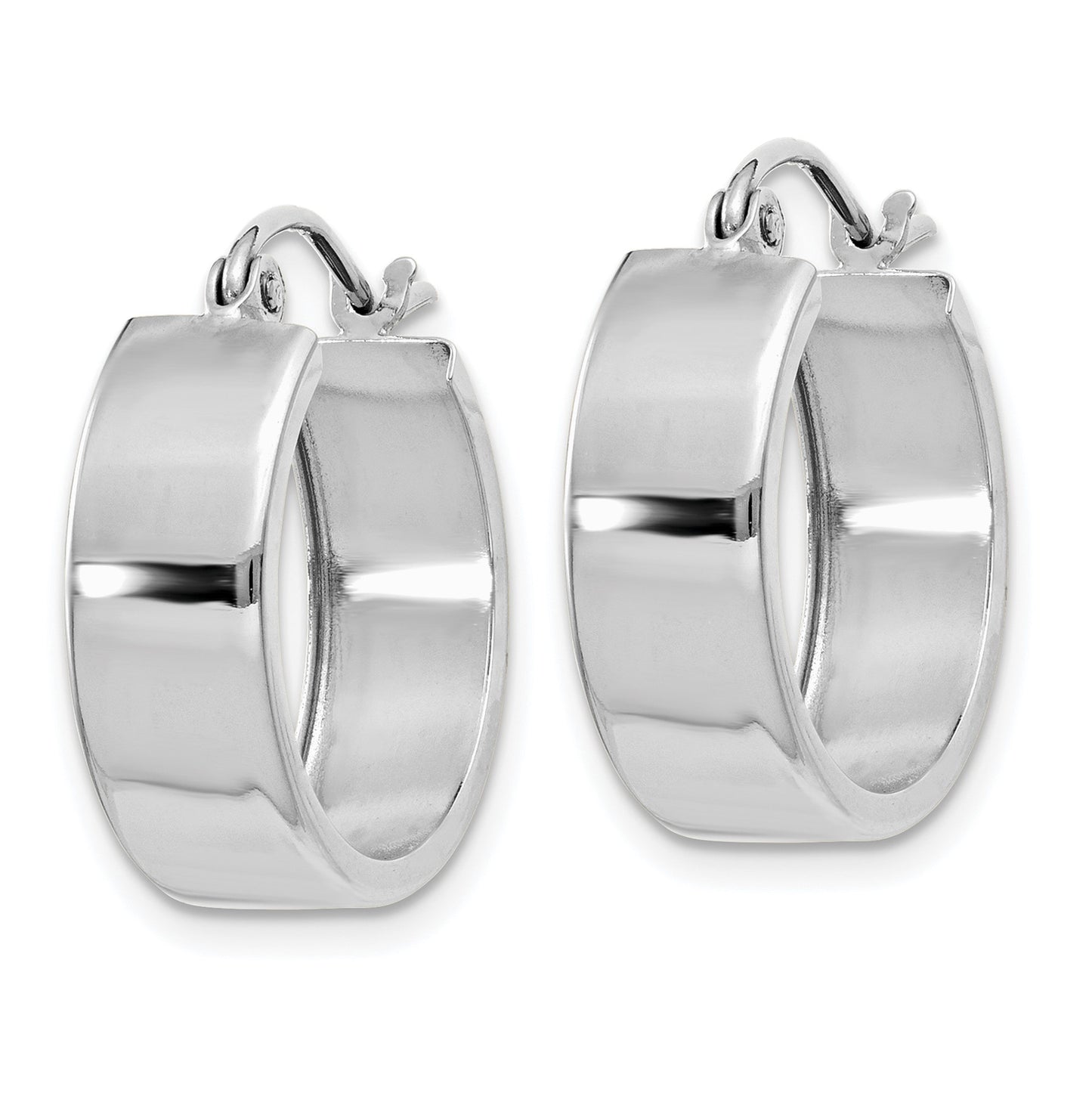 14k White Gold 5.5x18mm Polished Hoop Earrings