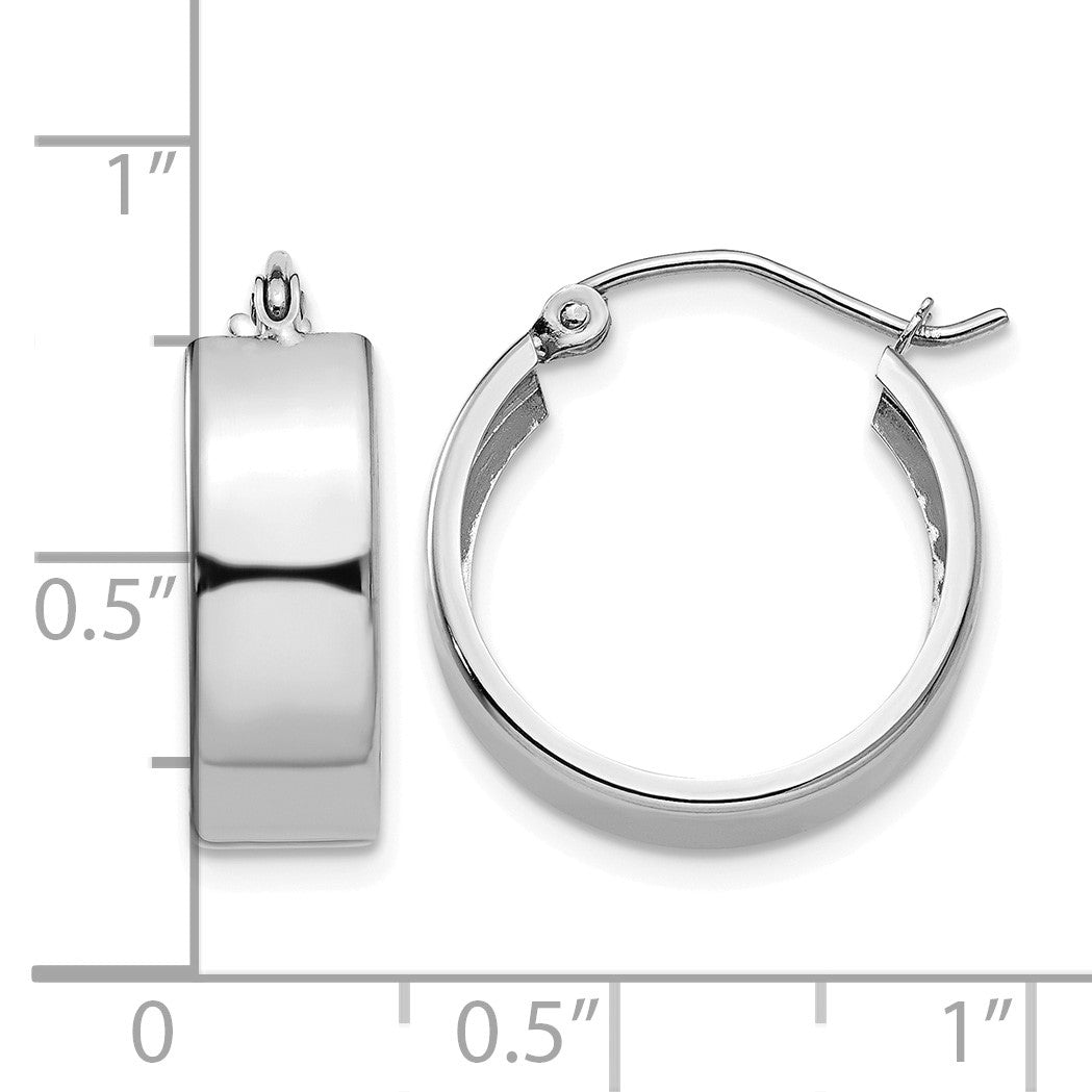 14k White Gold 5.5x18mm Polished Hoop Earrings