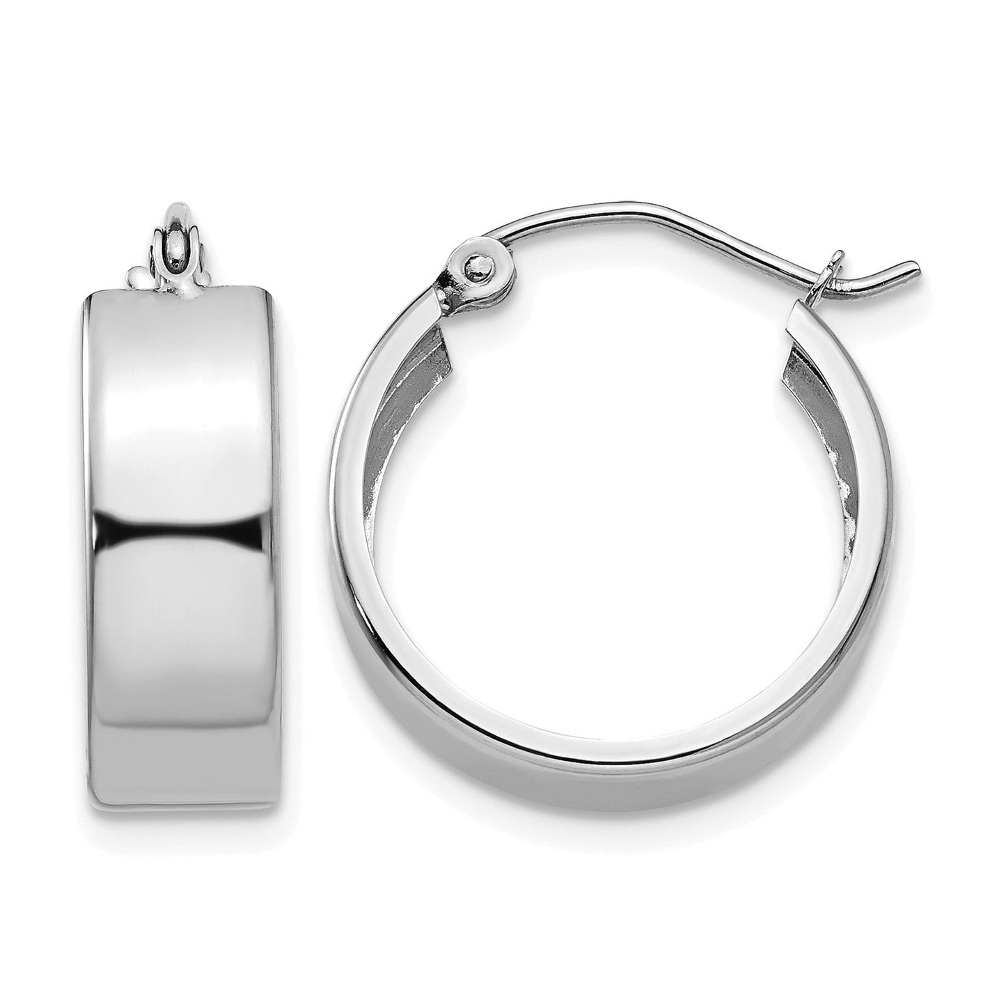 14k White Gold 5.5x18mm Polished Hoop Earrings