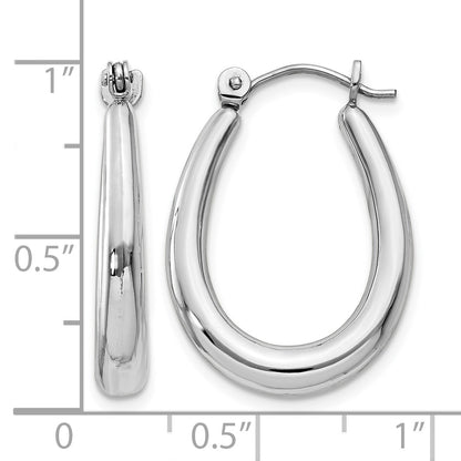 14k White Gold Polished Hoop Earrings