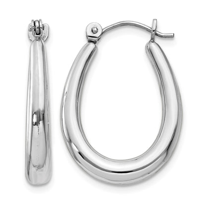 14k White Gold Polished Hoop Earrings