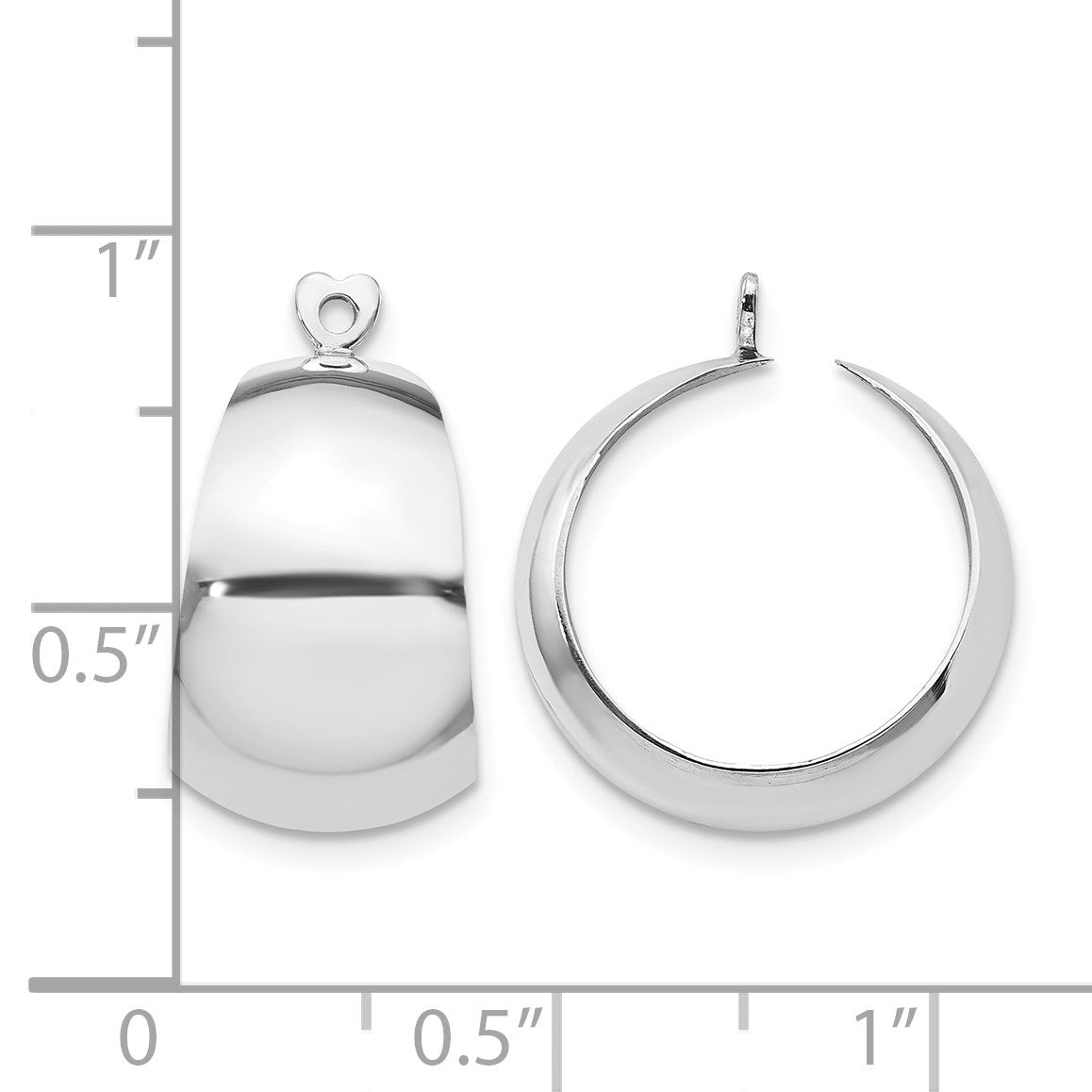 14k White Gold Polished Tapered Hoop Earring Jackets
