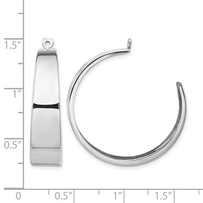 14k White Gold Polished Tapered Hoop Earring Jackets