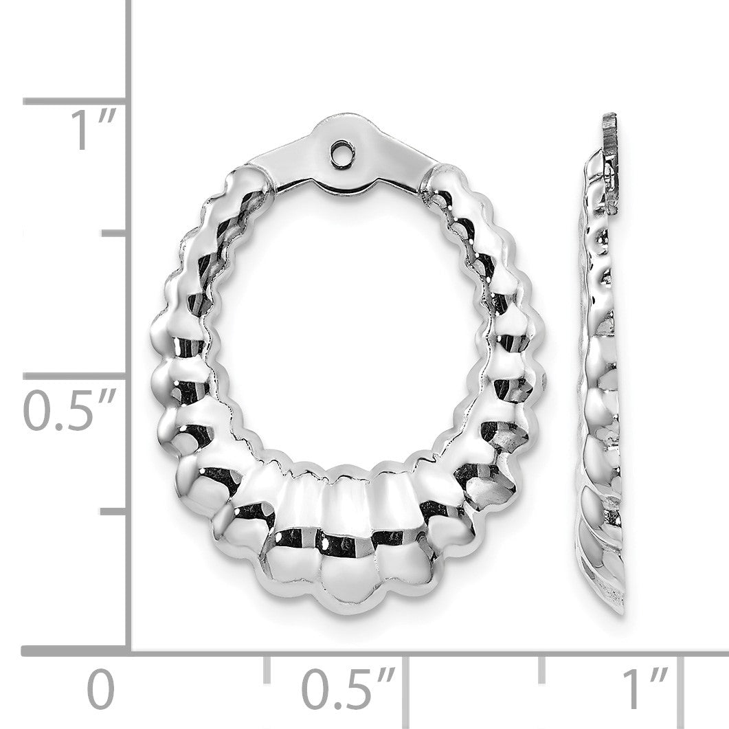14k White Gold Scalloped Hoop Earring Jackets