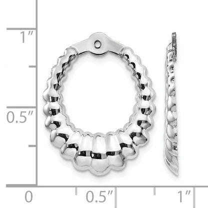 14k White Gold Scalloped Hoop Earring Jackets
