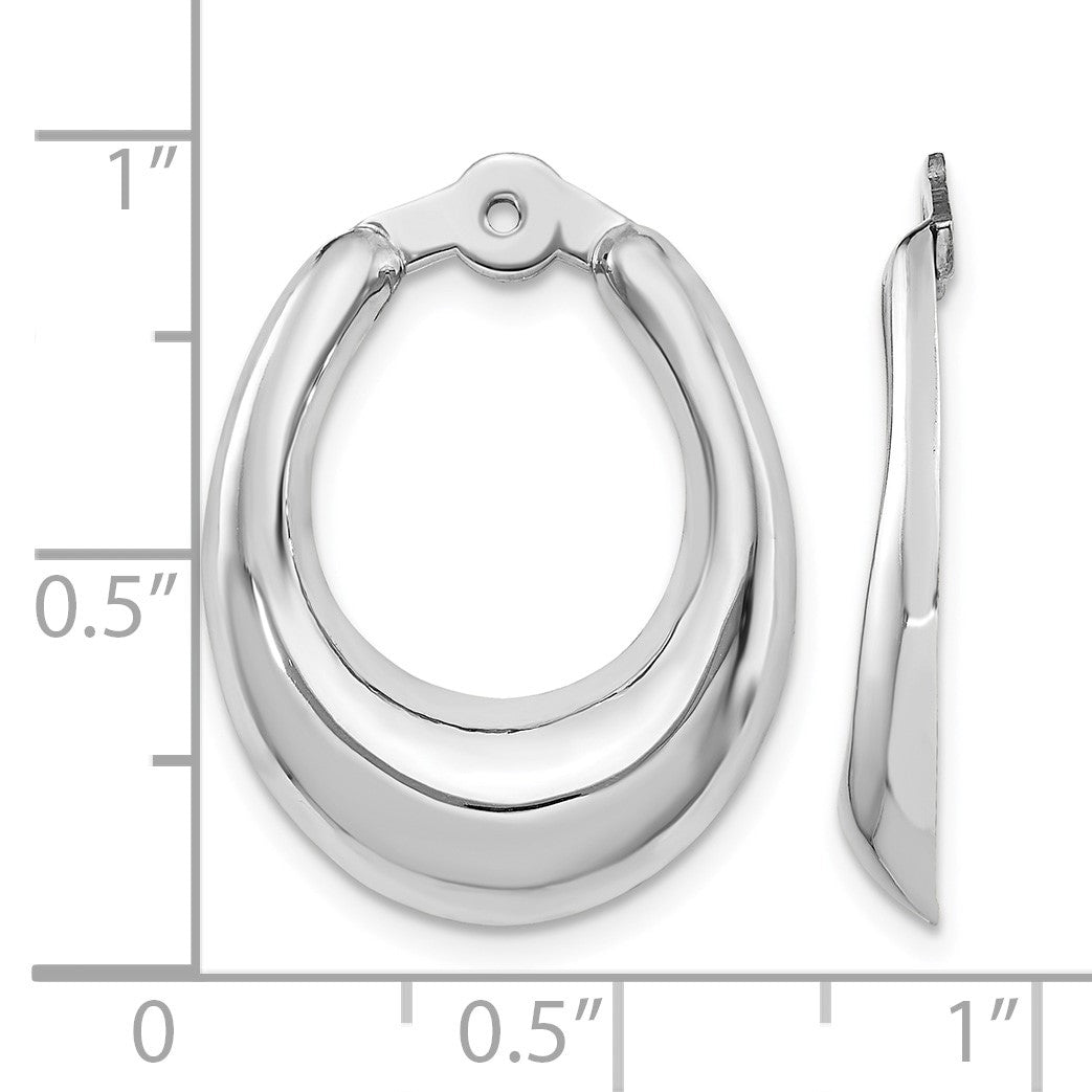 14k White Gold Polished Hoop Earring Jackets
