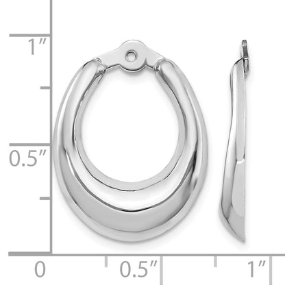 14k White Gold Polished Hoop Earring Jackets