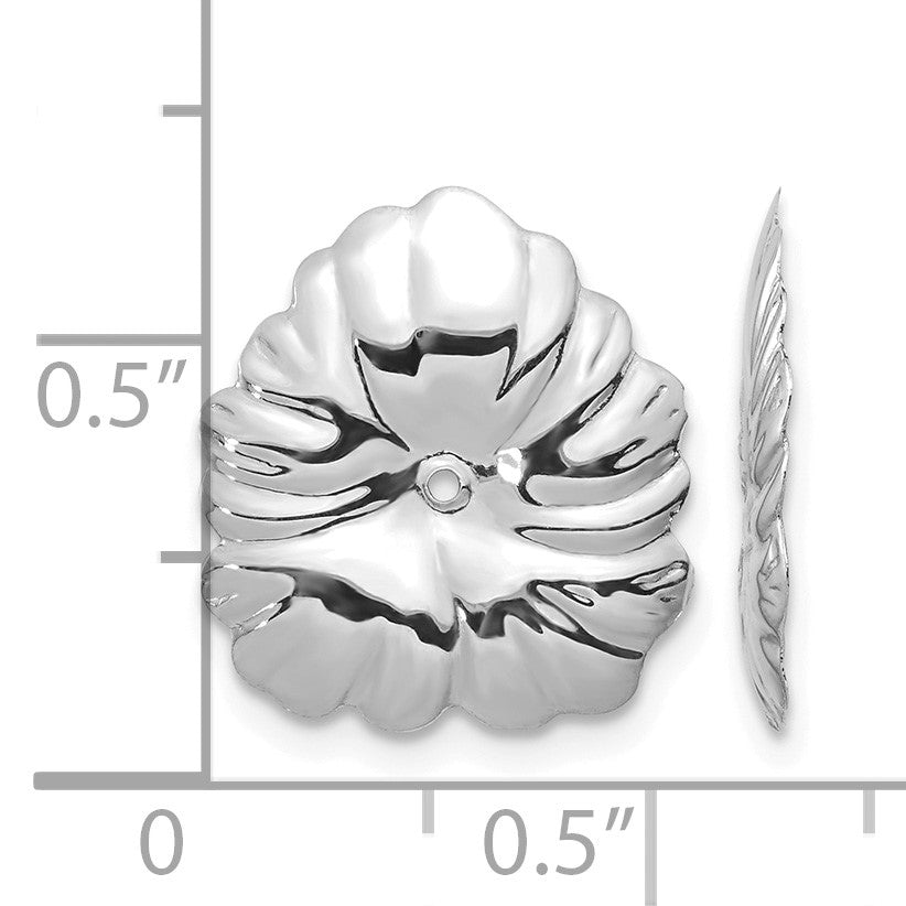 14k White Gold Floral Earring Jackets