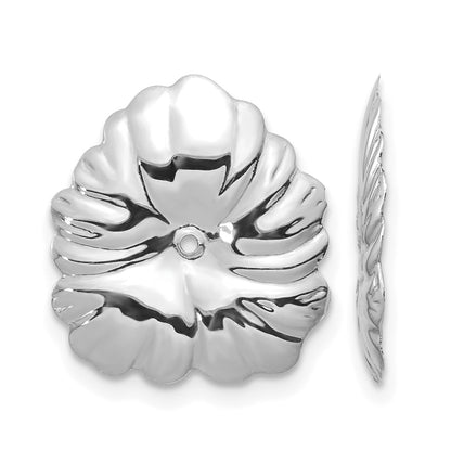 14k White Gold Floral Earring Jackets