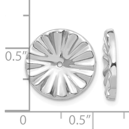 14k White Gold Polished Sunburst Earring Jackets
