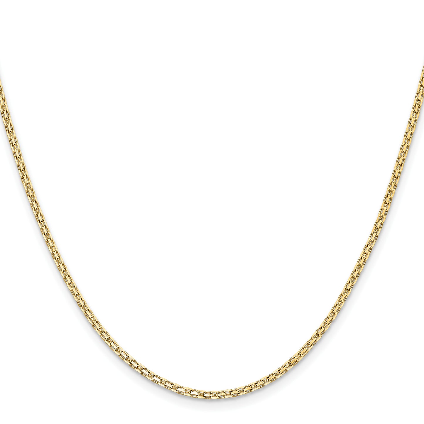14K 20 inch 1.8mm Lightweight Flat Bismark with Lobster Clasp Chain