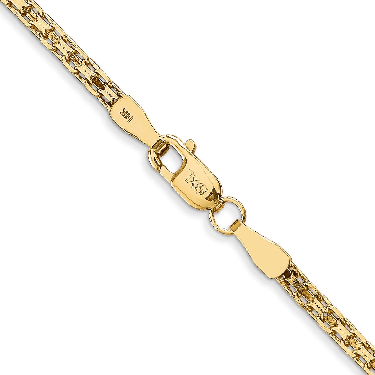 14K 16 inch 1.8mm Lightweight Flat Bismark with Lobster Clasp Chain