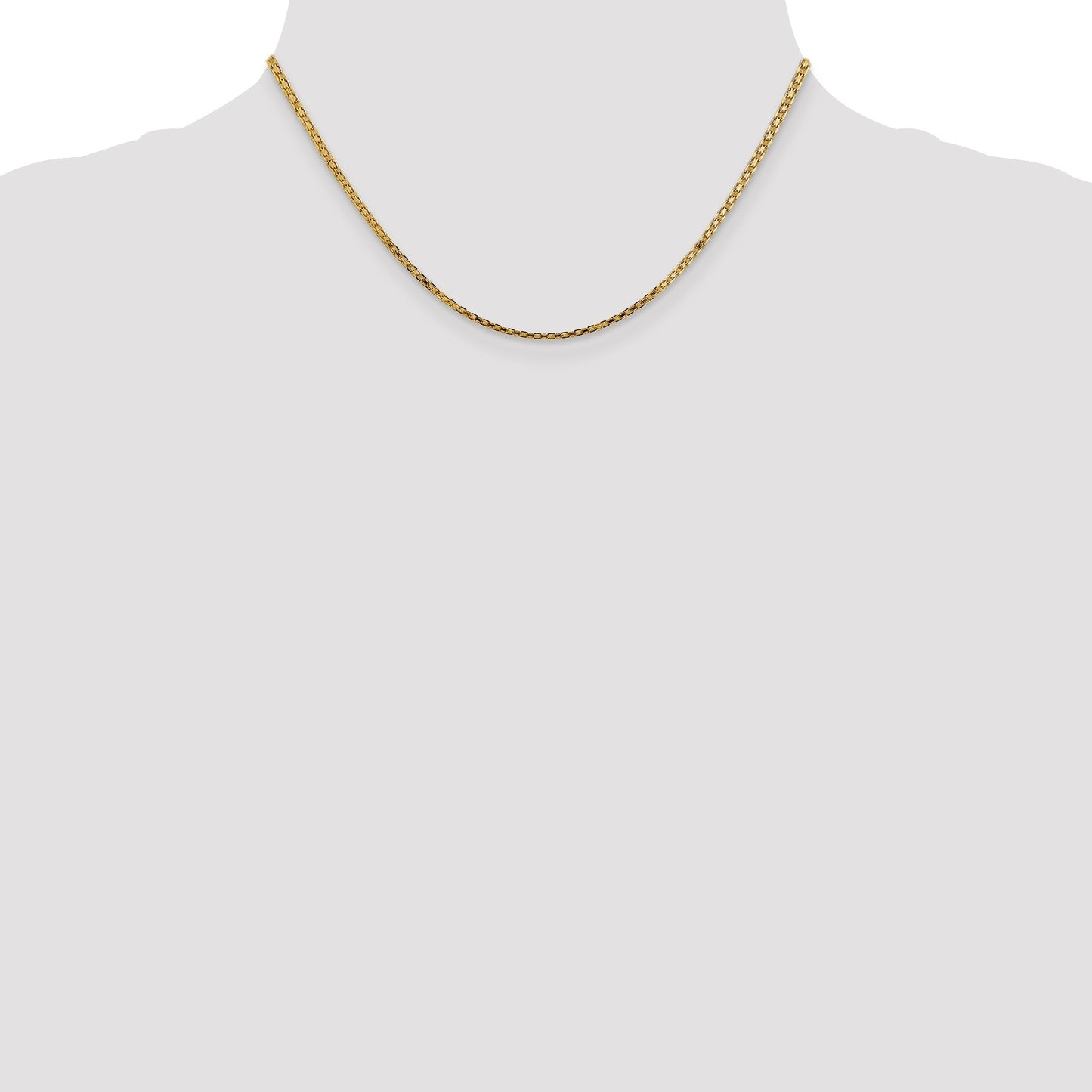 14K 16 inch 1.8mm Lightweight Flat Bismark with Lobster Clasp Chain