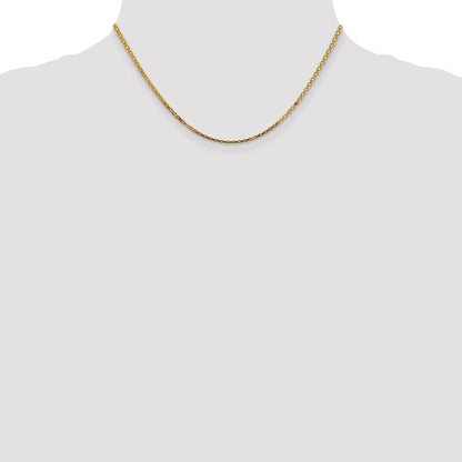 14K 16 inch 1.8mm Lightweight Flat Bismark with Lobster Clasp Chain
