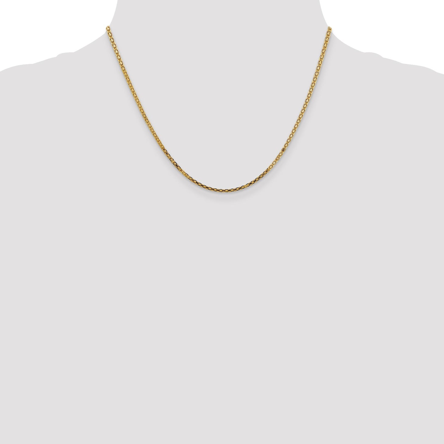 14K 18 inch 1.8mm Lightweight Flat Bismark with Lobster Clasp Chain