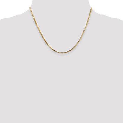 14K 18 inch 1.8mm Lightweight Flat Bismark with Lobster Clasp Chain