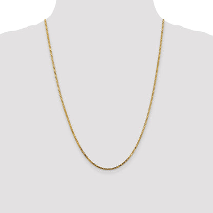 14K 24 inch 1.8mm Lightweight Flat Bismark with Lobster Clasp Chain