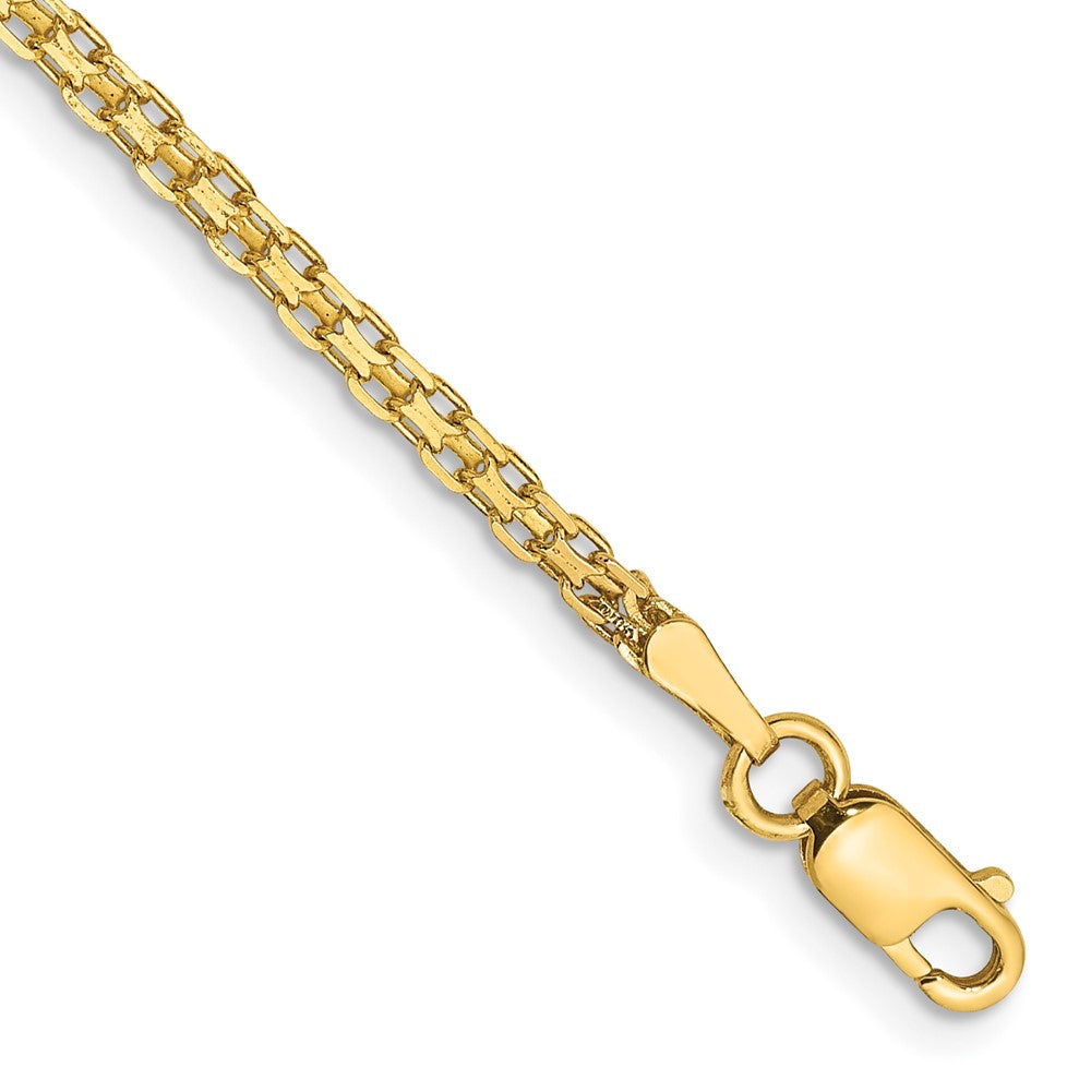 14K 10 inch 1.8mm Lightweight Flat Bismark with Lobster Clasp Anklet