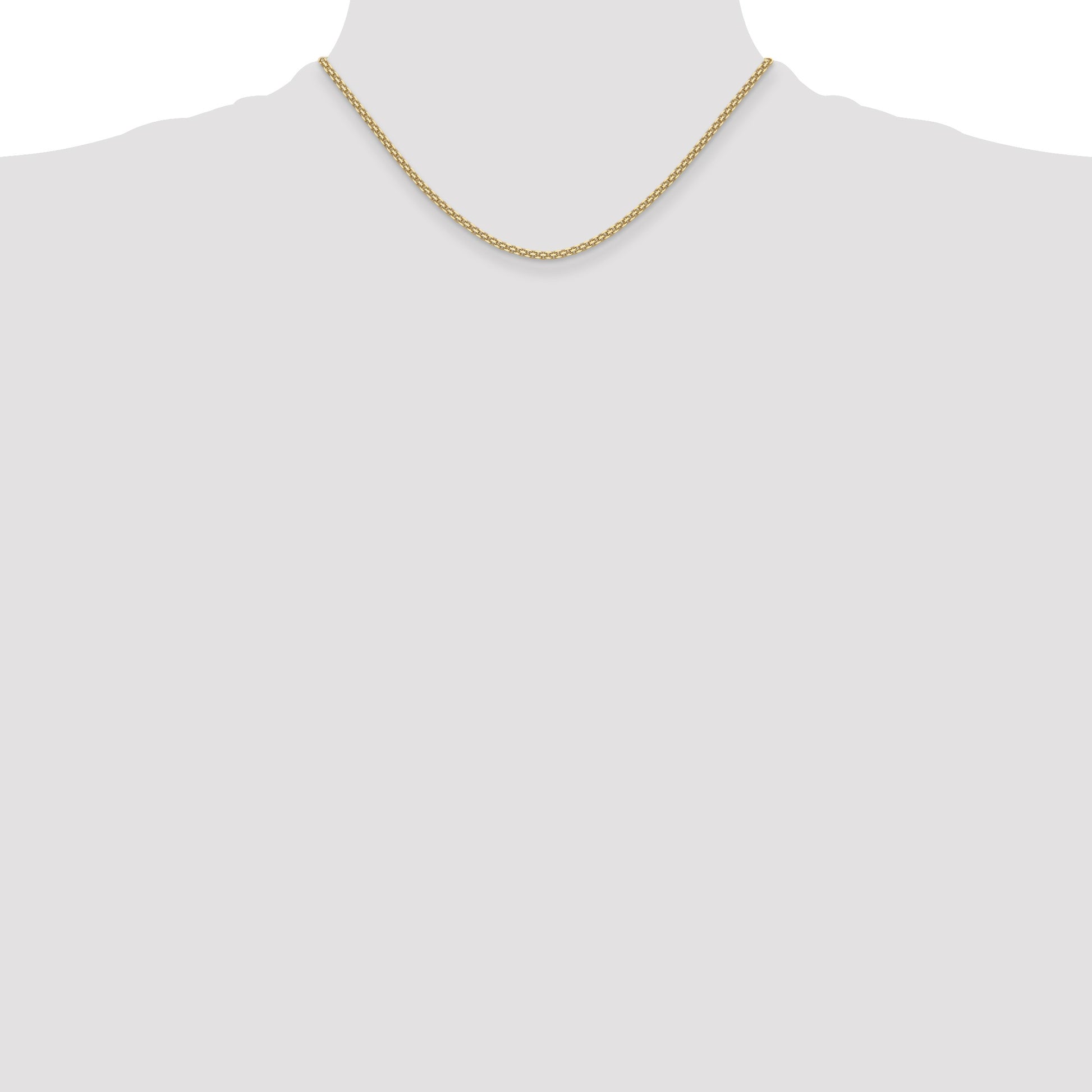 14k 2.2mm Lightweight Flat Bismark Chain