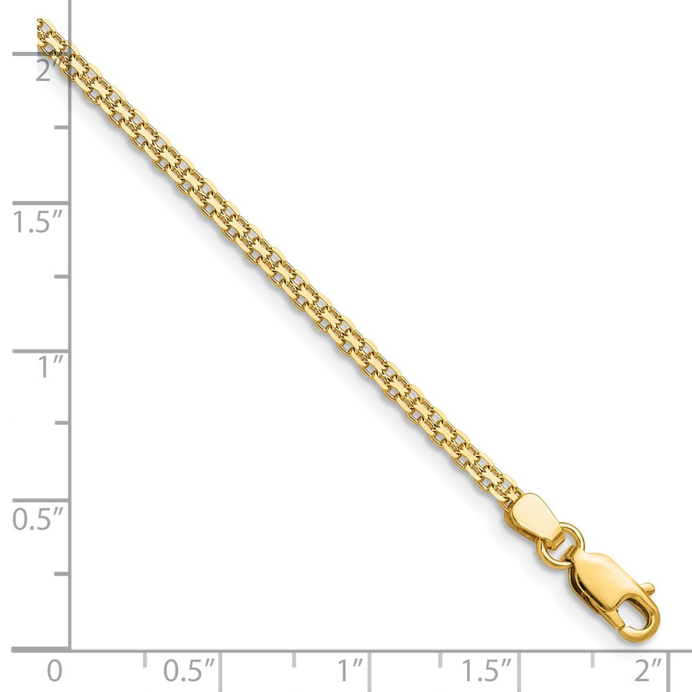 14k 2.2mm Lightweight Flat Bismark Chain